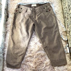 TIMEOUT brown herringbone cropped pants 42 / 10US